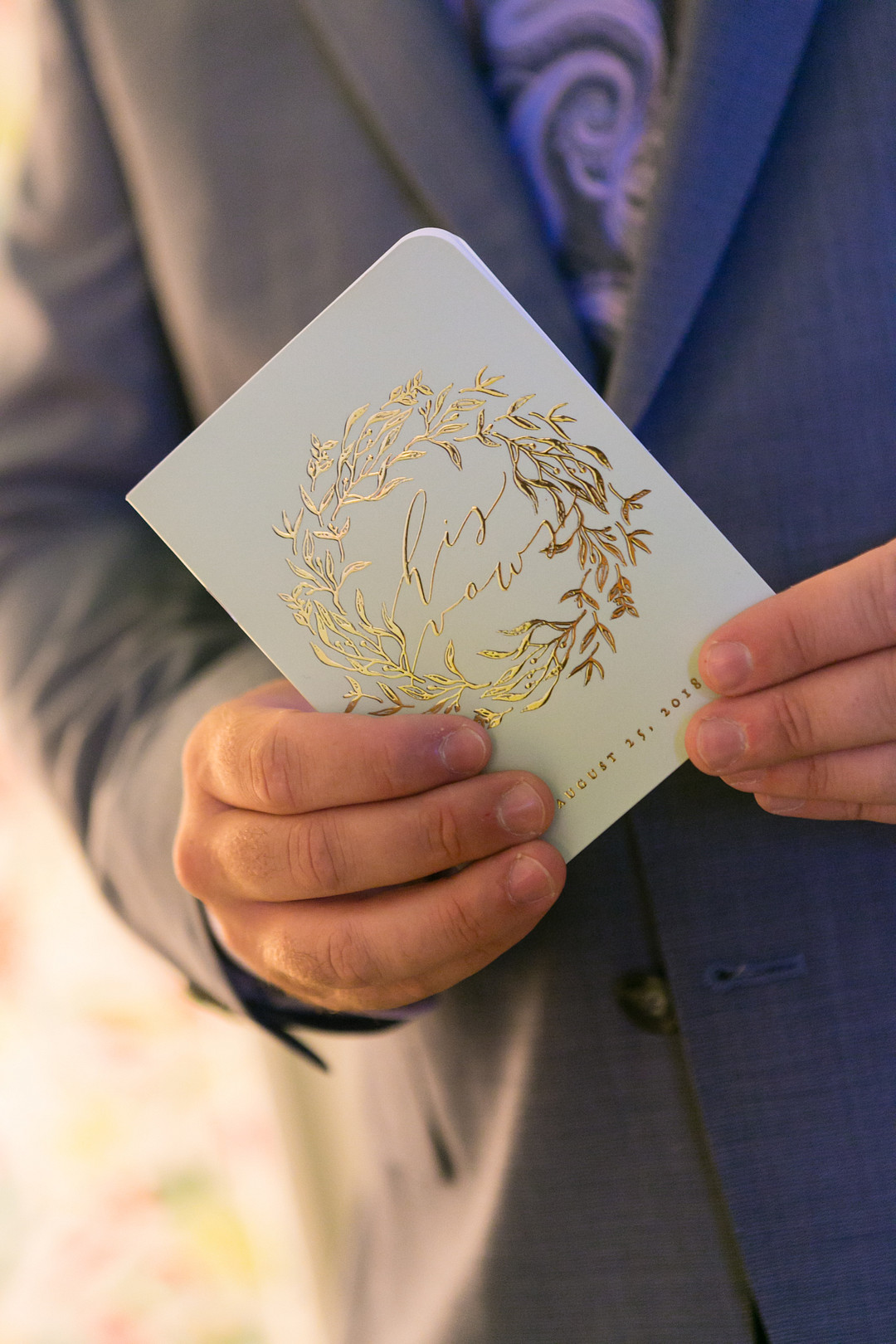 White + Gold Vow Book