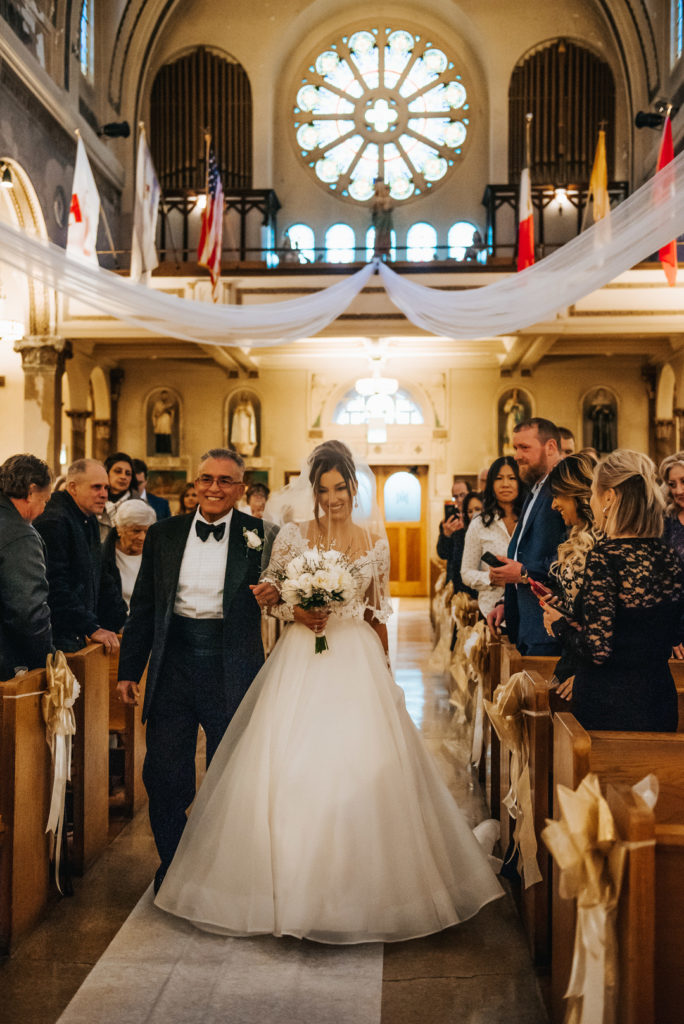 Walking Down the Aisle | Elegant Vintage Country Club Wedding