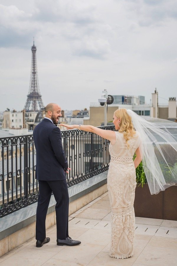 Wedding First Look Eiffel Tower