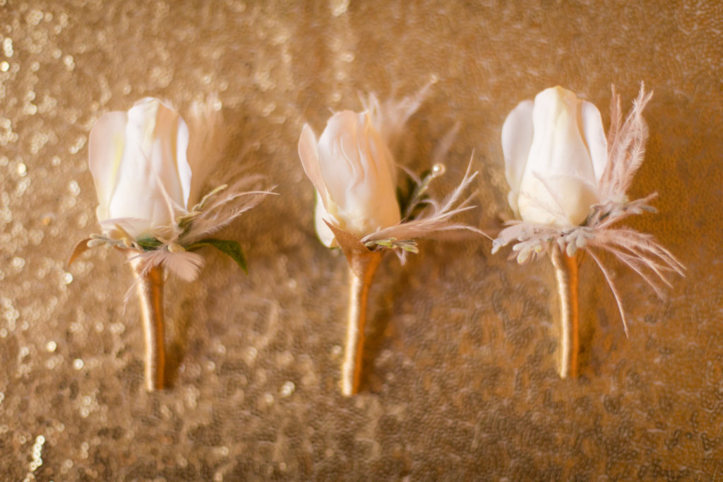 White + Gold Boutonnieres