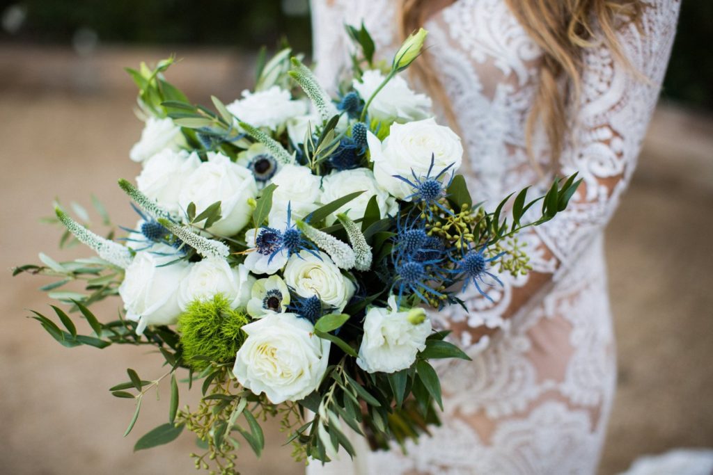 White + Blue Bridal Bouquet