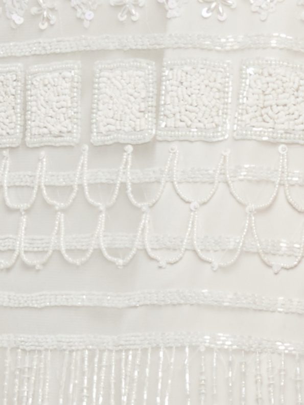 White Fringed Flapper Dress Detail | Beverley