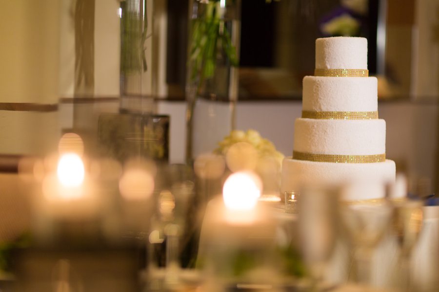 White Gold Art Deco Wedding Cake