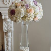 White Purple + Pink Wedding Centerpiece