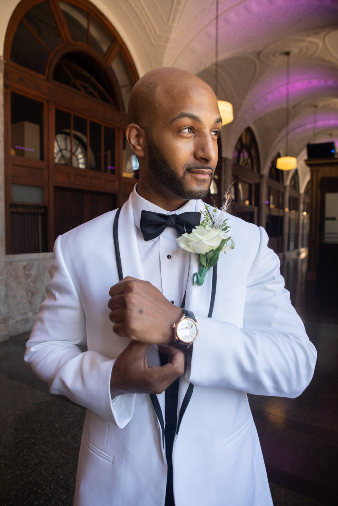 White Tux Groom