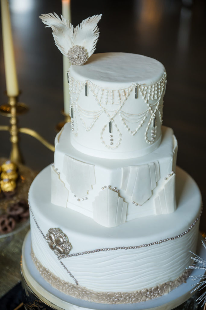 White Wedding Cake | Great Gatsby Wedding Inspiration