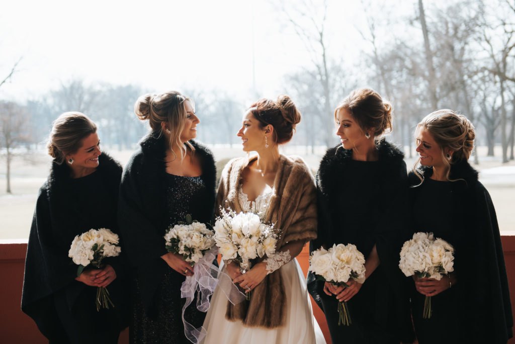 Winter Bridesmaids | Chicago Vintage Wedding