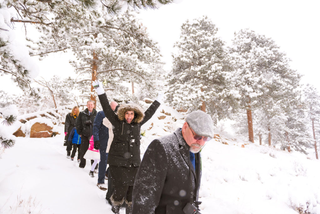 Winter Wedding Bridal Party Blizzard