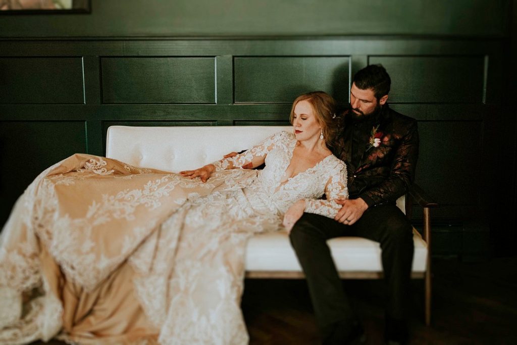 Winter Wedding Bride + groom