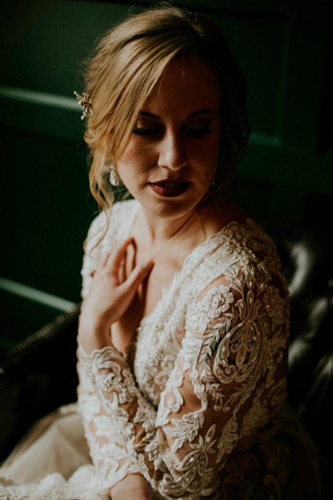 Winter Wedding Bride | Long Sleeve Lace Gown