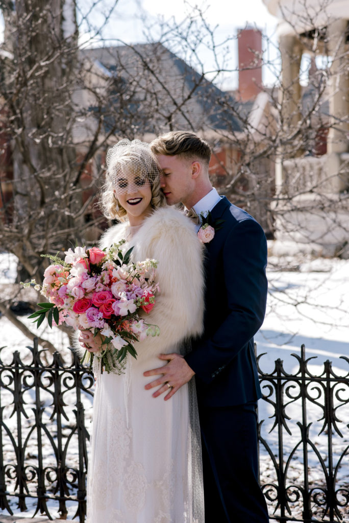 Winter Wedding Coral Bouquet