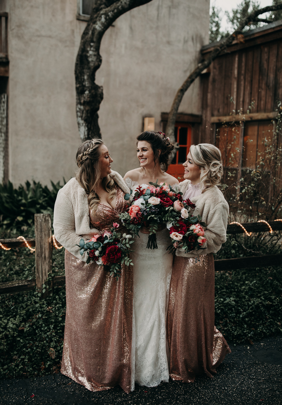 Winter Wedding Vintage Bridesmaids