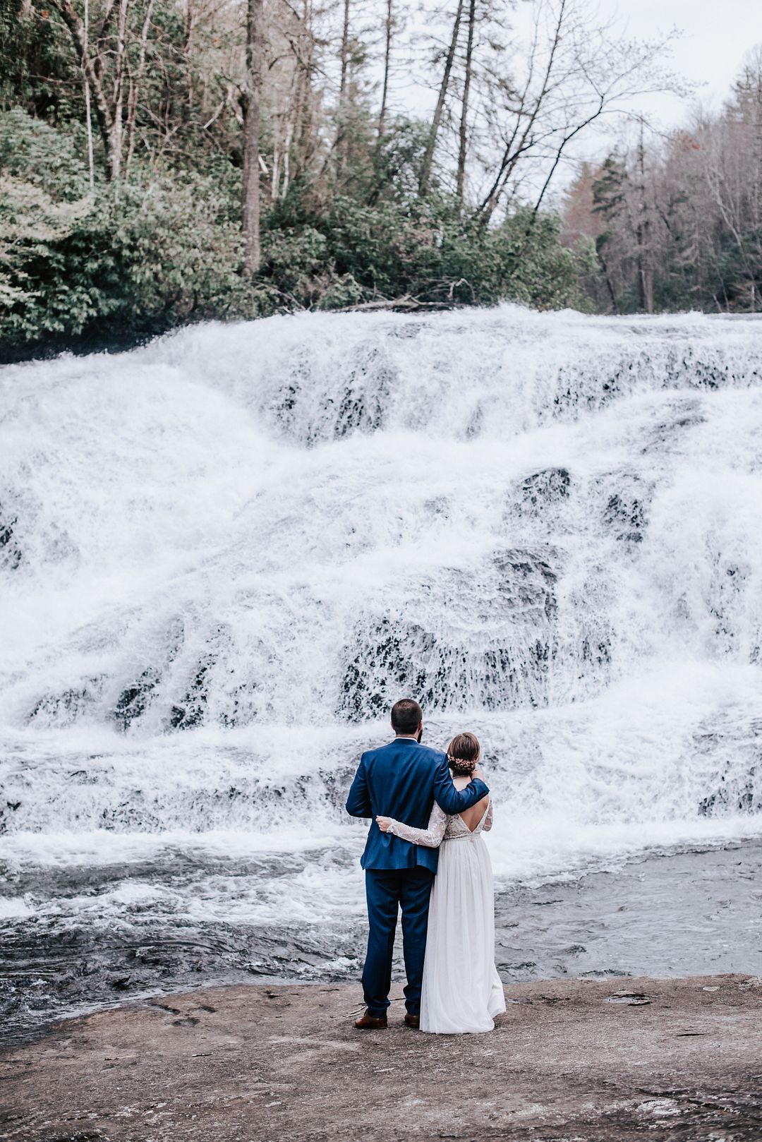 Woodsy Waterfall Wedding in North Carolina